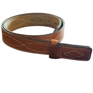 VTG Torel Leather Belt Size 32 Made in USA Texas Cowhide Western Stitch Brown
